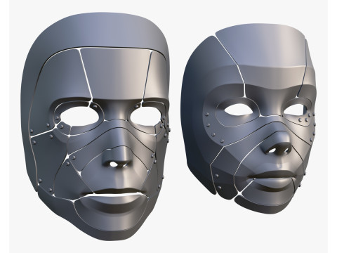 Cybernetic Male and Female Masks Modelo 3D