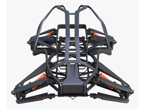 Buggy Frame with Suspension M1 3D 模型