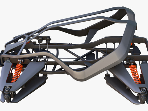 Buggy Frame with Suspension M1 3D 模型