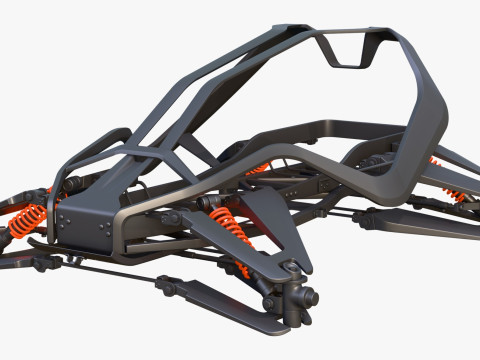 Buggy Frame with Suspension M1 3D 模型