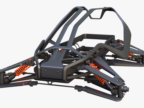 Buggy Frame with Suspension M1 3D 模型