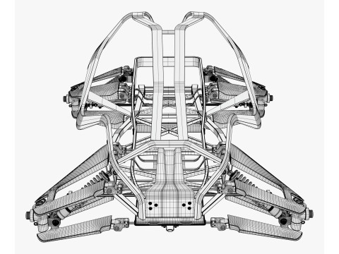 Buggy Frame with Suspension M1 3D 模型