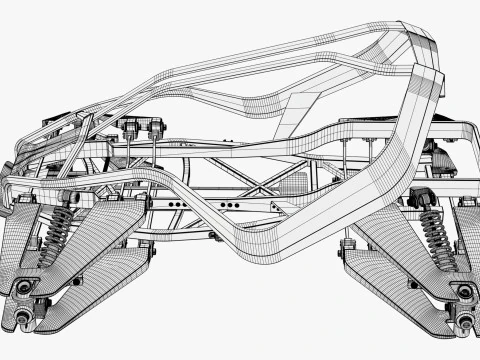 Quadro Buggy com Suspens&atilde;o M1 Modelo 3D