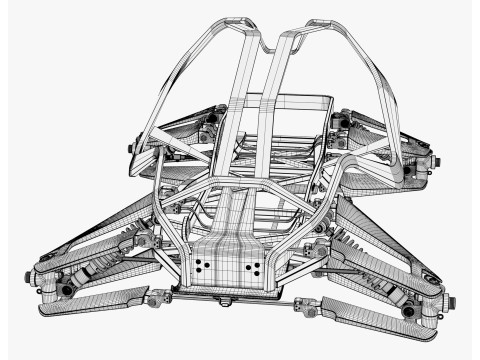 Buggy Frame with Suspension M1 3D 模型
