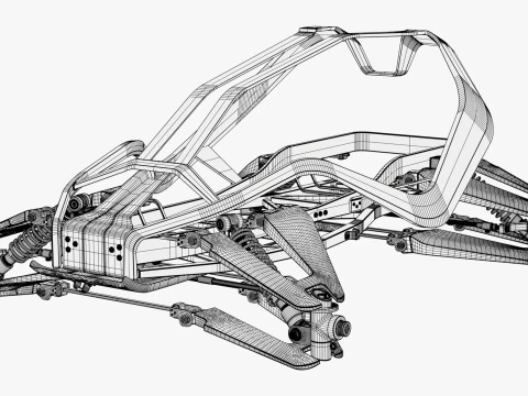 Quadro Buggy com Suspens&atilde;o M1 Modelo 3D