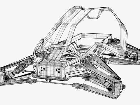 Buggy Frame with Suspension M1 3D 模型