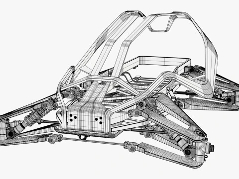 Quadro Buggy com Suspens&atilde;o M1 Modelo 3D