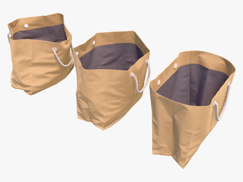 Eco Paper Shopping Bags Set M1 3D Модель