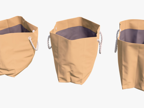 Eco Paper Shopping Bags Set M1 Modelo 3D