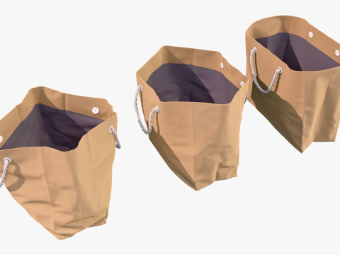 Eco Paper Shopping Bags Set M1 Modelo 3D