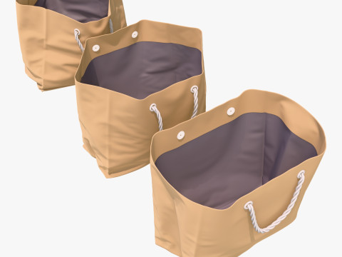 Eco Paper Shopping Bags Set M1 Modelo 3D