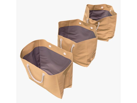 Eco Paper Shopping Bags Set M1 Modelo 3D
