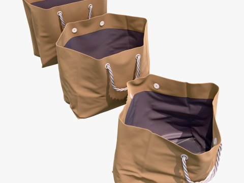 Eco Paper Shopping Bags Set M1 Modelo 3D