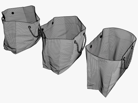 Eco Paper Shopping Bags Set M1 Modelo 3D