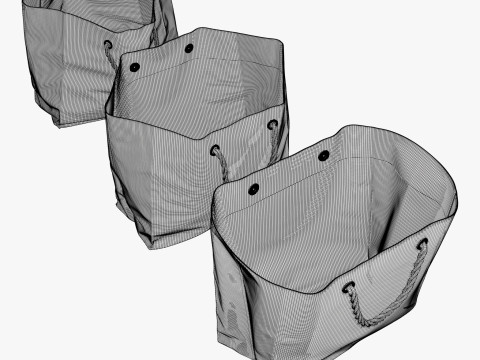 Eco Paper Shopping Bags Set M1 Modelo 3D