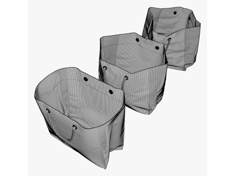 Eco Paper Shopping Bags Set M1 Modelo 3D
