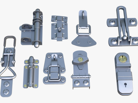 Metal Fastener and Clasp Set M1 3D 模型