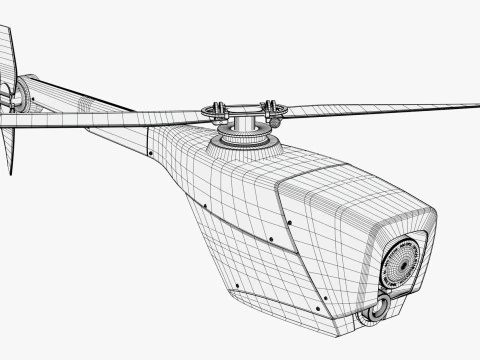 RC Helicopter Recon Drone M1 3D Model