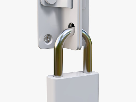 Security Padlock with Hasp Lock M1 Model 3D