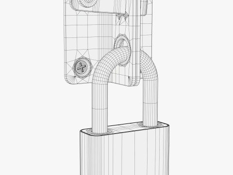 Security Padlock with Hasp Lock M1 Model 3D