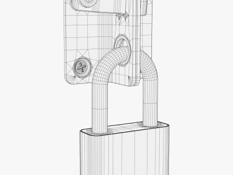 Security Padlock with Hasp Lock M1 3D Model