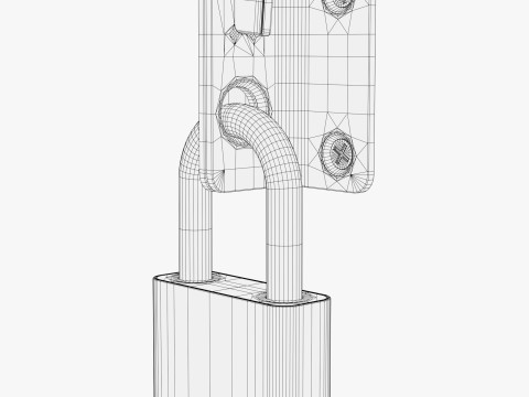 Security Padlock with Hasp Lock M1 Model 3D