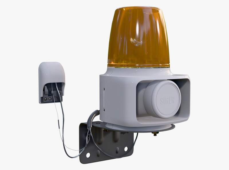Security Siren with Strobe Light M1 3D Model .c4d .max .obj .3ds .fbx .stl .blend 
