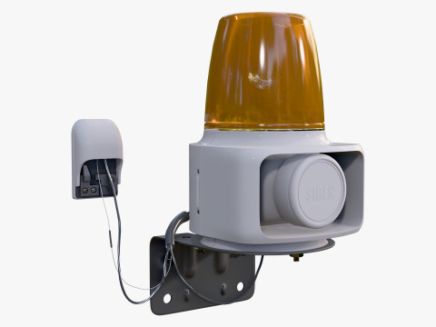 Security Siren with Strobe Light M1 3D Model