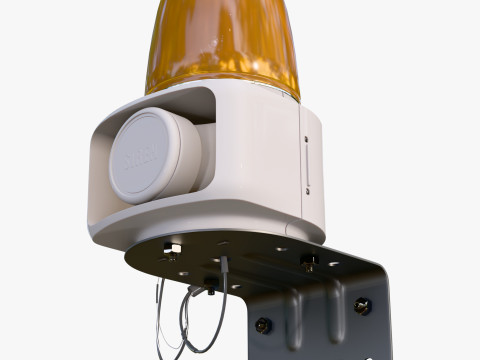 Security Siren with Strobe Light M1 3D Model