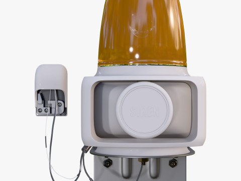 Security Siren with Strobe Light M1 3D Model