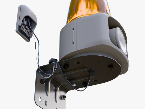 Security Siren with Strobe Light M1 3D Model