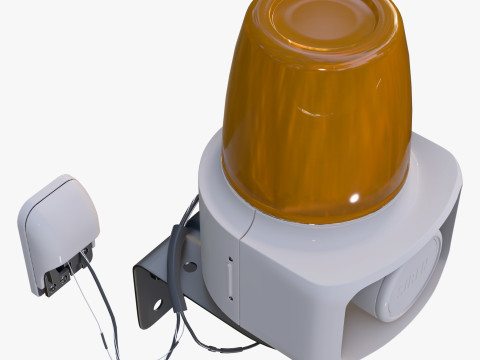 Security Siren with Strobe Light M1 3D Model