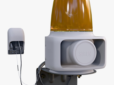 Security Siren with Strobe Light M1 3D Model