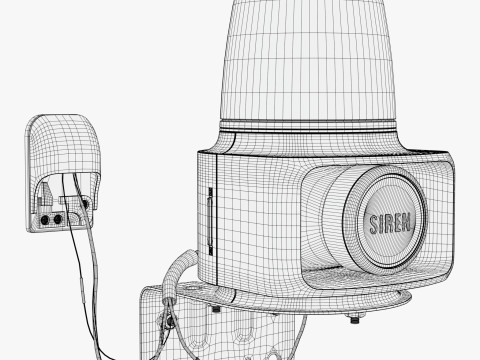 Security Siren with Strobe Light M1 3D Model
