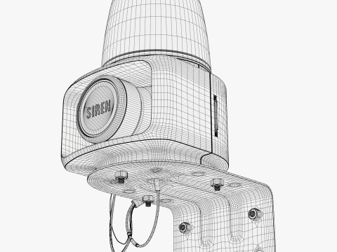Security Siren with Strobe Light M1 3D Model