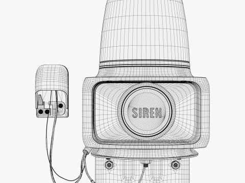 Security Siren with Strobe Light M1 3D Model