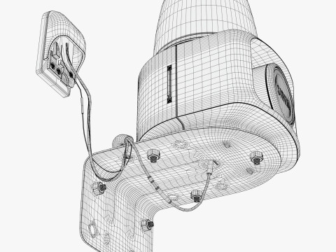 Security Siren with Strobe Light M1 3D Model