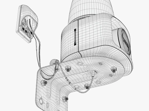 Security Siren with Strobe Light M1 3D Model