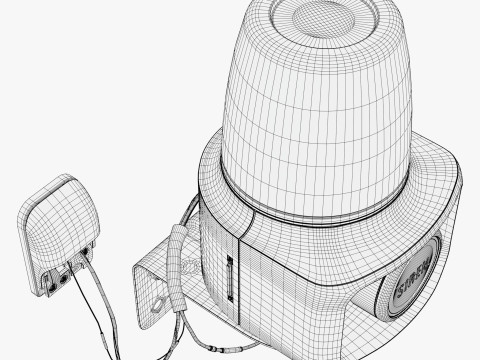 Security Siren with Strobe Light M1 3D Model
