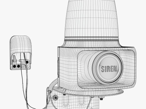 Security Siren with Strobe Light M1 3D Model