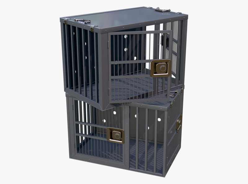 Metal Cage Box M1 3D Model .c4d .max .obj .3ds .fbx .stl .blend 