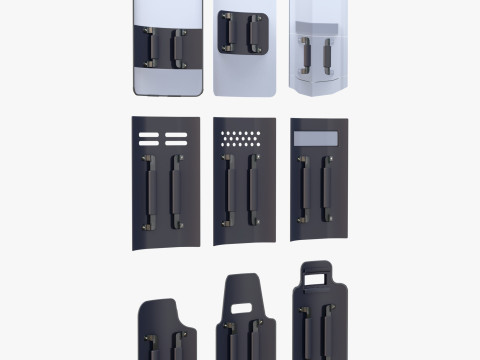 Riot and Tactical Police Shields Set M1 3D 模型