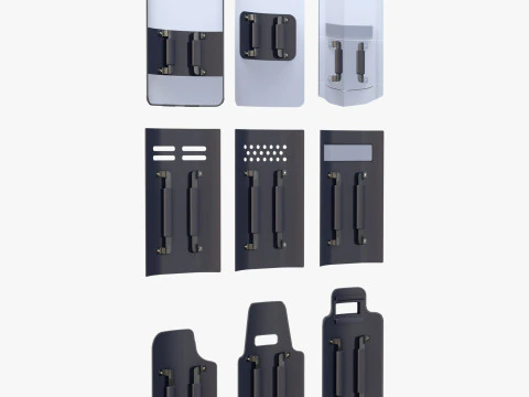 Riot and Tactical Police Shields Set M1 3D Model