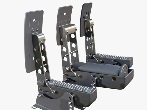 Steering Wheel Pedal Handbrake Racing Kit M1 3D Model
