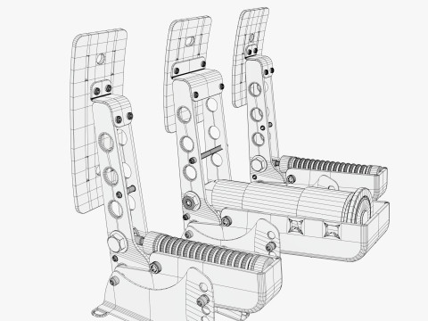 Steering Wheel Pedal Handbrake Racing Kit M1 Modelo 3D
