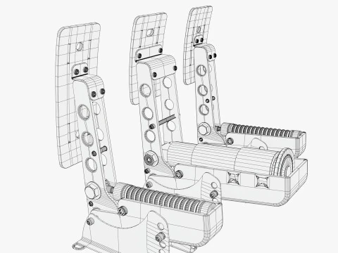 Steering Wheel Pedal Handbrake Racing Kit M1 3D Model