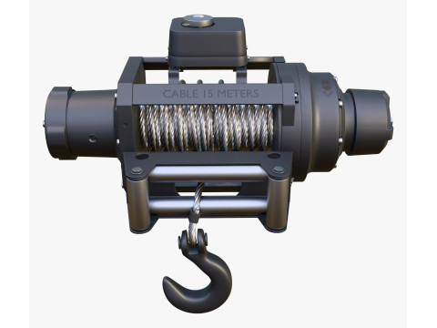 Electric Winch with Steel Cable M1 3D Modell