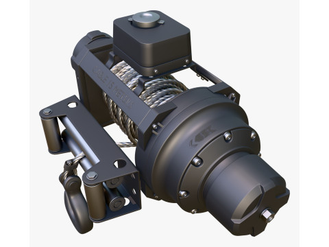 Electric Winch with Steel Cable M1 3D Modell