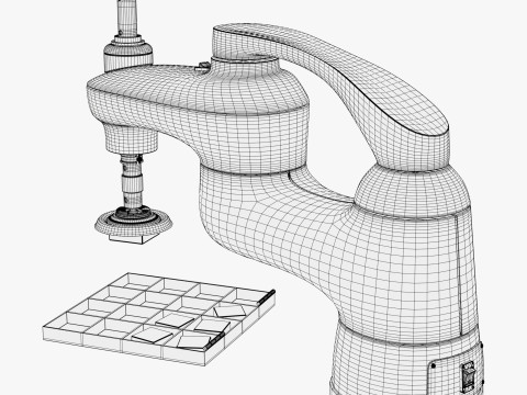 SCARA Robot with Vacuum Gripper M1 3D Model