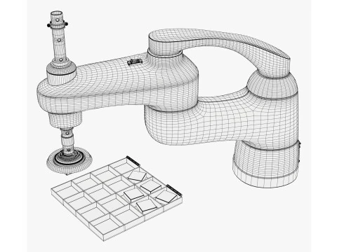 SCARA Robot with Vacuum Gripper M1 3D Model